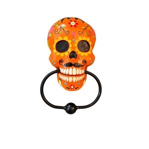 Day of the Dead Colorful Sugar Skull Towel‎ Ring Holder Halloween or Everday